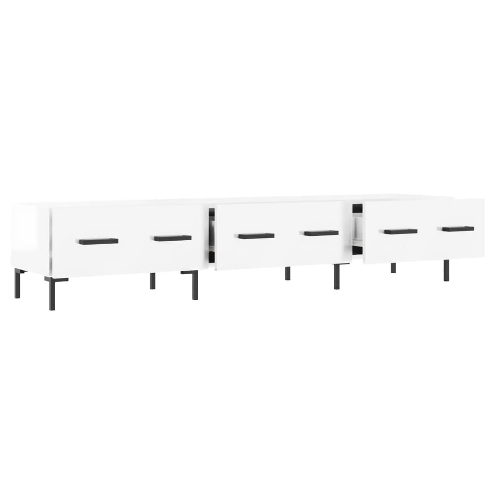 TV ormarić sjajni bijeli 150 x 36 x 30 cm od konstruiranog drva Bijela