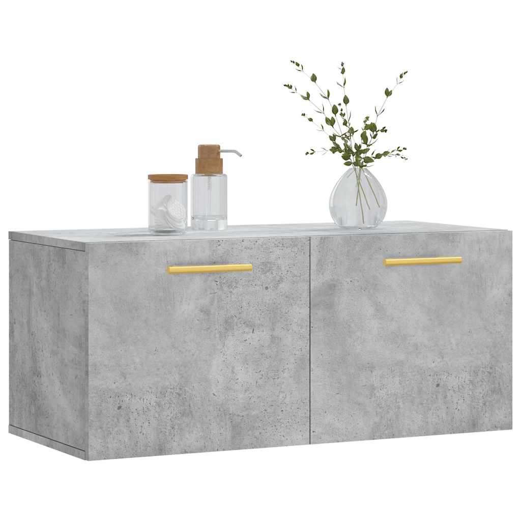 Zidni ormarić boja betona 80x36,5x35 cm od konstruiranog drva Siva 80 x 36.5 x 35 cm