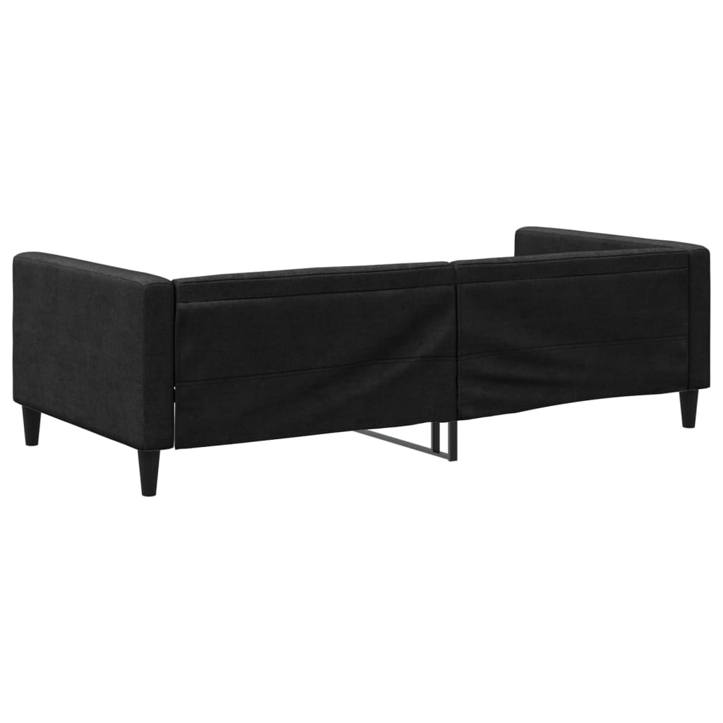 Dnevni krevet crni 100 x 200 cm od tkanine