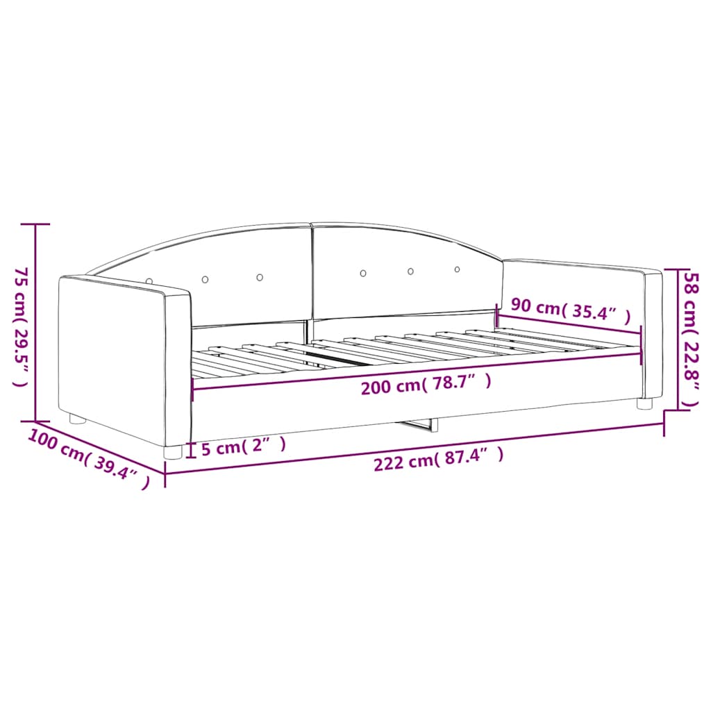 Dnevni krevet plavi 90 x 200 cm baršunasti