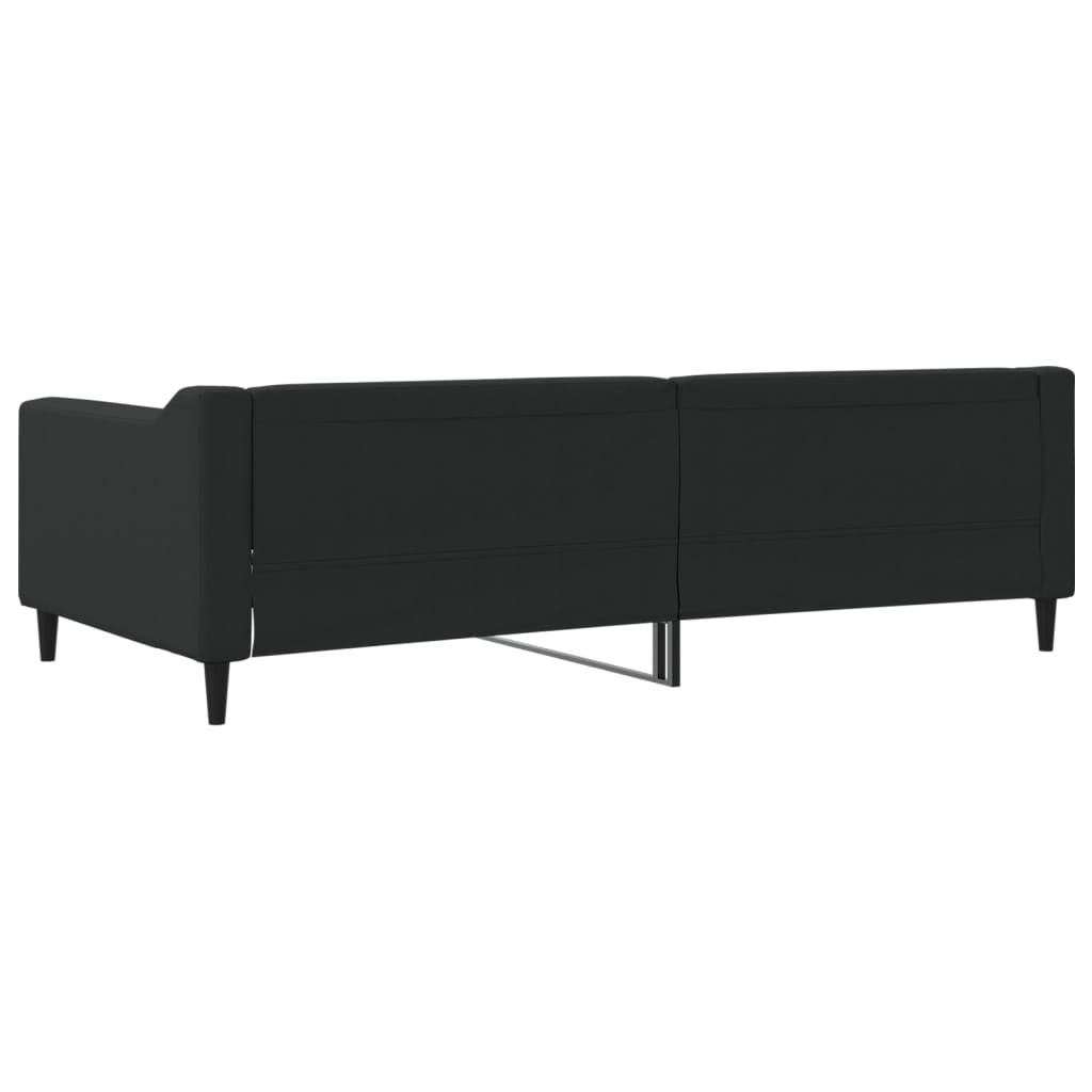 Dnevni krevet crni 100 x 200 cm od tkanine