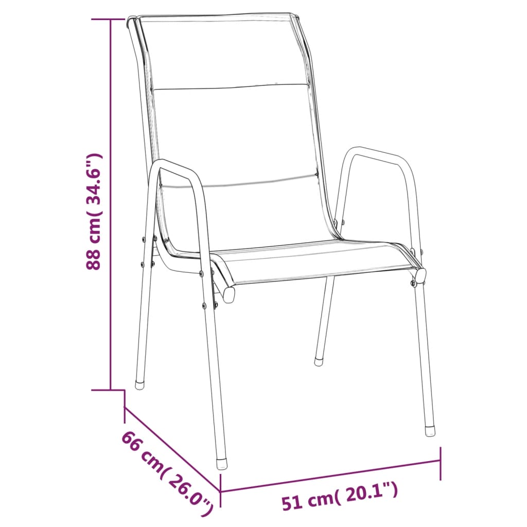 7-dijelni vrtni blagovaonski set crni od čelika i tekstilena Crna Dužina stola 140 cm