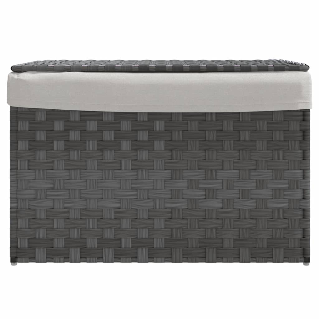 Košara za rublje s poklopcem siva 55,5x35x34 cm od poliratana
