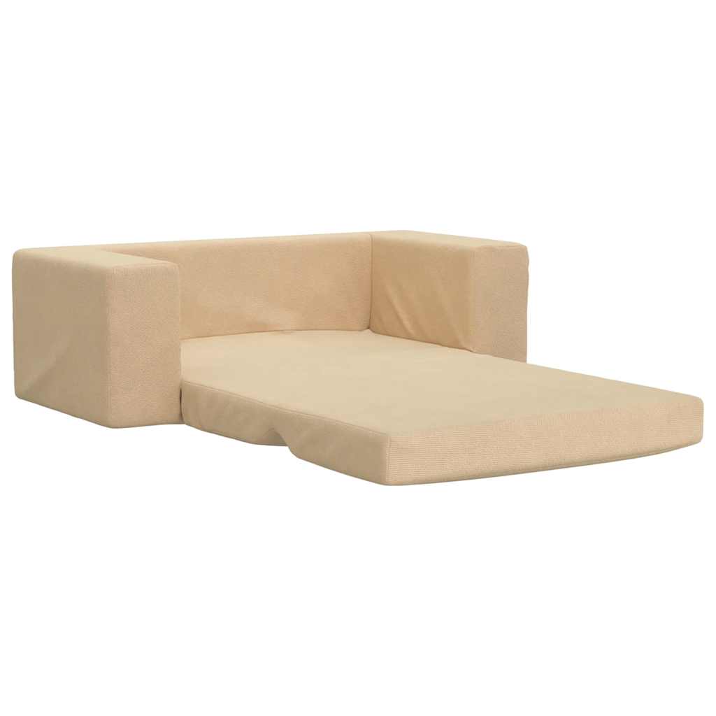 Dječji dvosjed na razvlačenje krem mekani plišani Krema Sofa bed