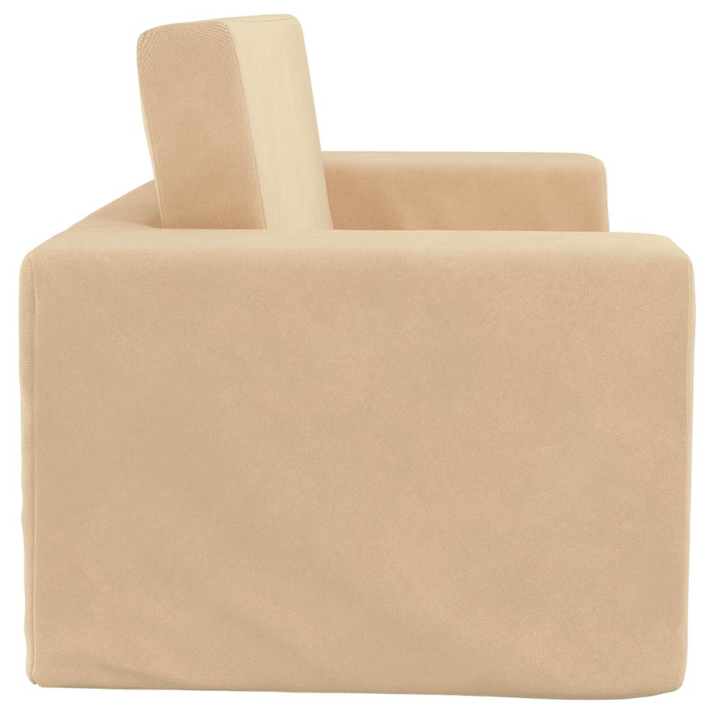 Dječji dvosjed na razvlačenje krem mekani plišani Krema Sofa bed
