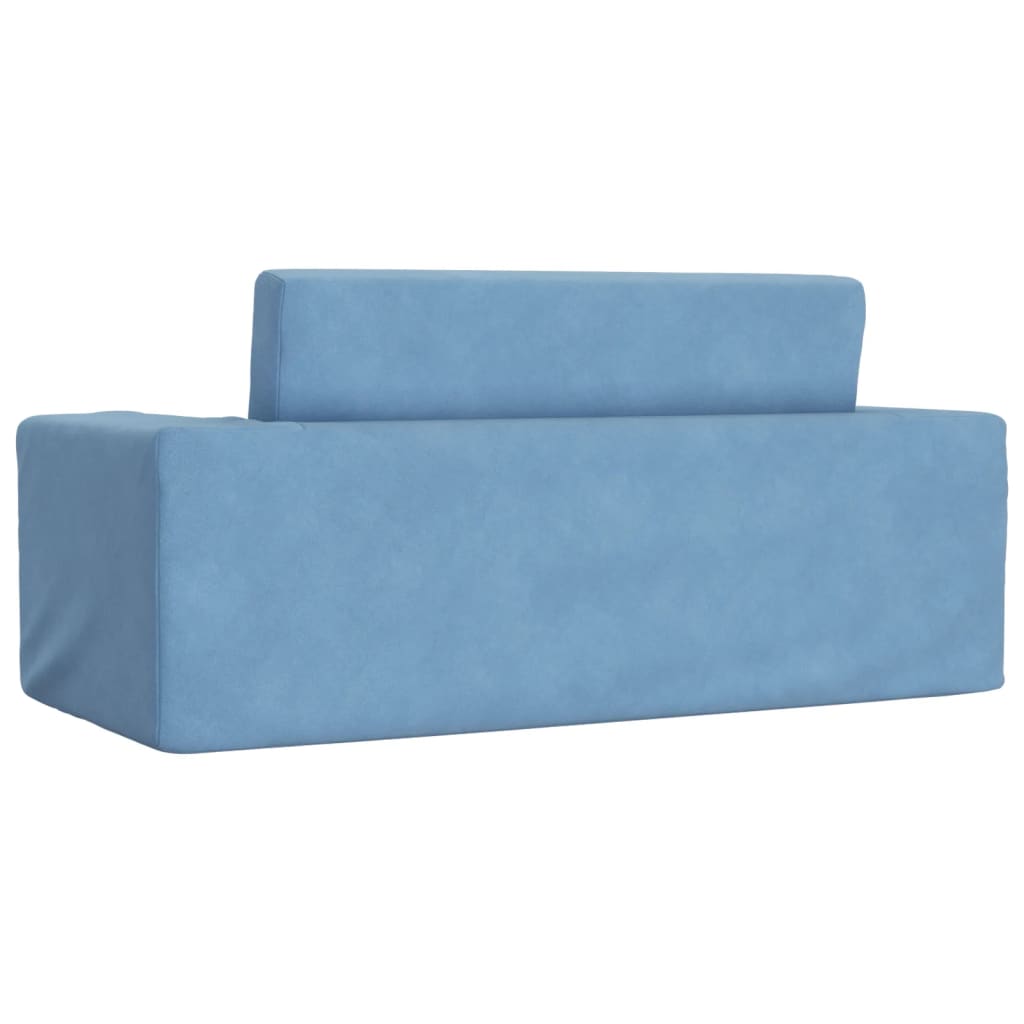 Dječji dvosjed na razvlačenje plavi mekani plišani Plava Sofa bed