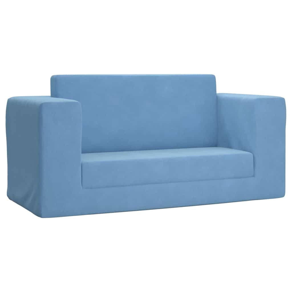Dječji dvosjed na razvlačenje plavi mekani plišani Plava Sofa bed