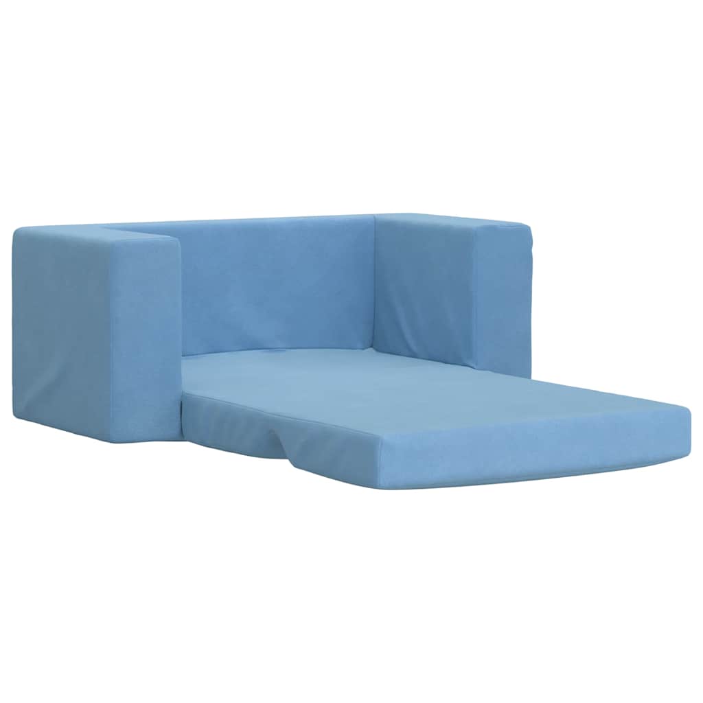 Dječji dvosjed na razvlačenje plavi mekani plišani Plava Sofa bed