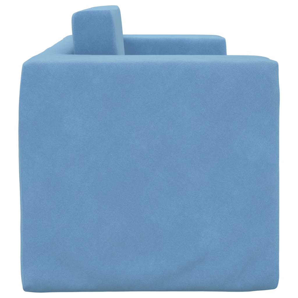 Dječji dvosjed na razvlačenje plavi mekani plišani Plava Sofa bed