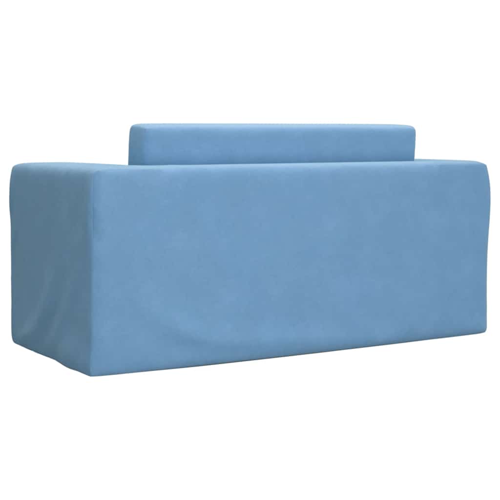 Dječji dvosjed na razvlačenje plavi mekani plišani Plava Sofa bed