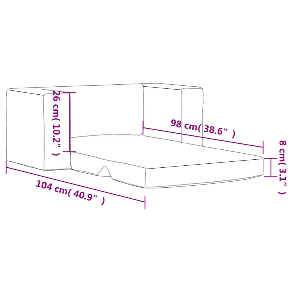 Dječji dvosjed na razvlačenje plavi mekani plišani Plava Sofa bed
