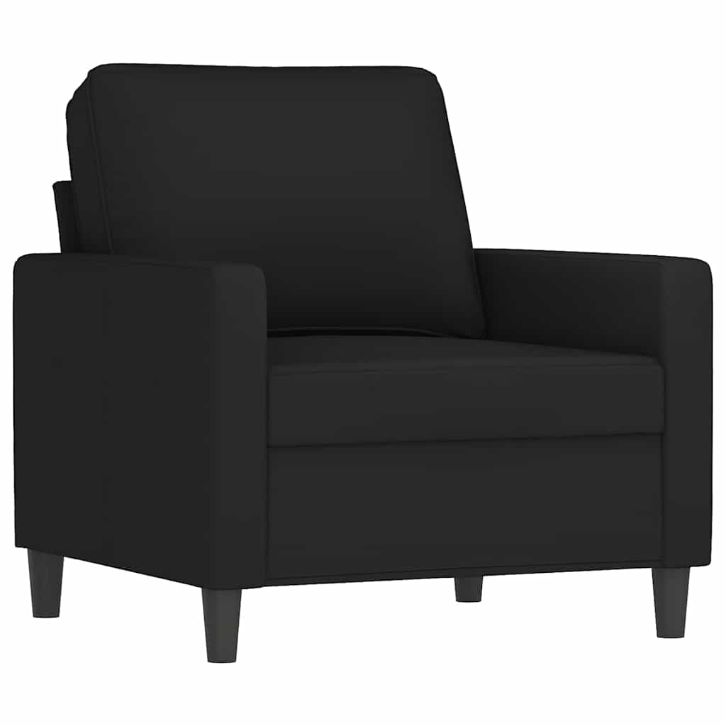 Fotelja s tabureom crna 60 cm baršunasta