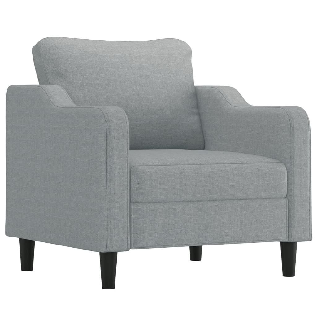 Fotelja s tabureom svjetlosiva 60 cm od tkanine