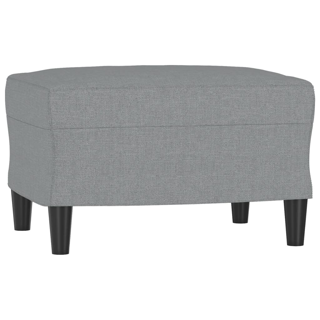 Fotelja s tabureom svjetlosiva 60 cm od tkanine