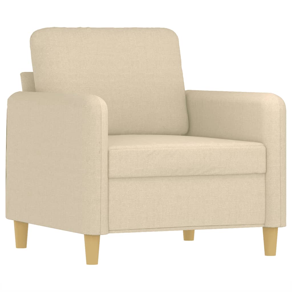 Fotelja s tabureom krem 60 cm od tkanine Krema