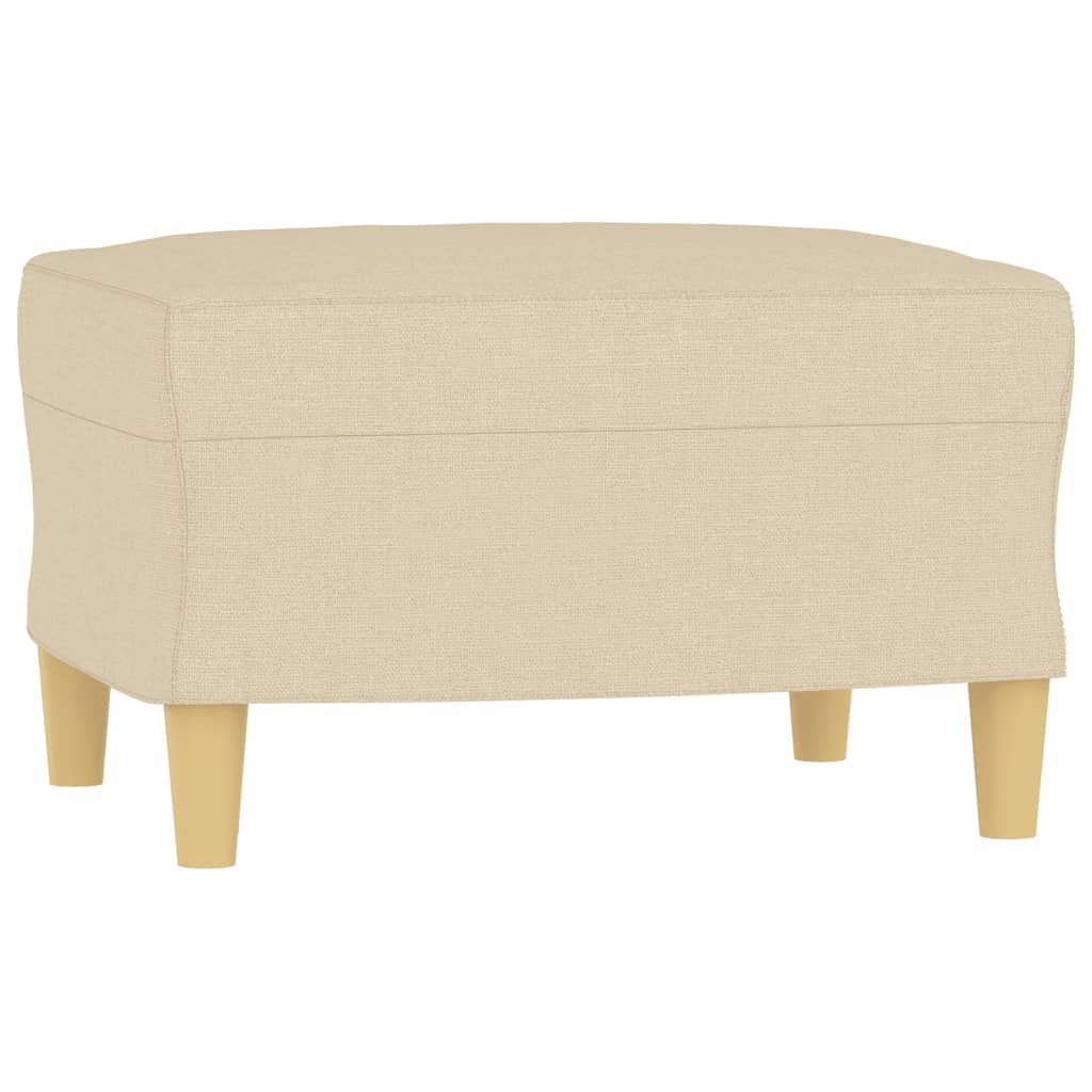 Fotelja s tabureom krem 60 cm od tkanine Krema