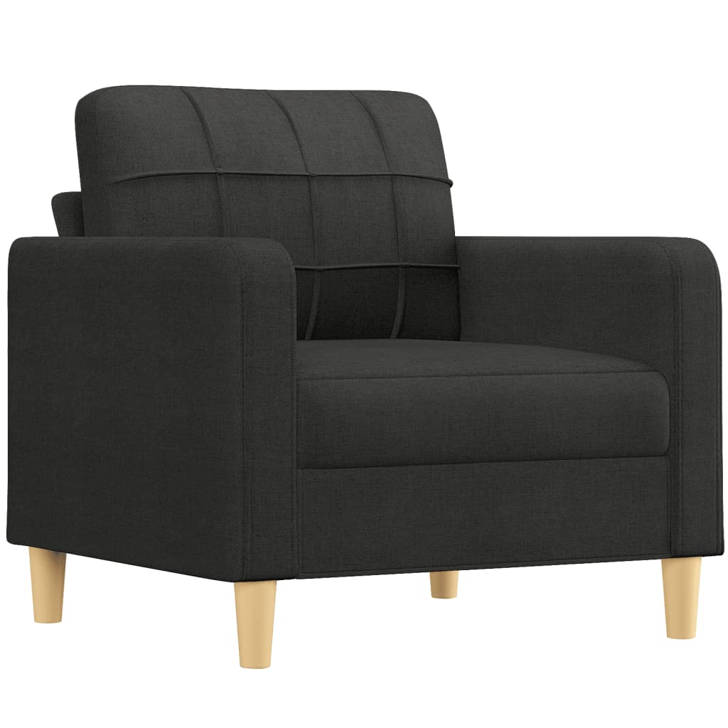 4-dijelni set sofa s jastucima crni od tkanine Crna