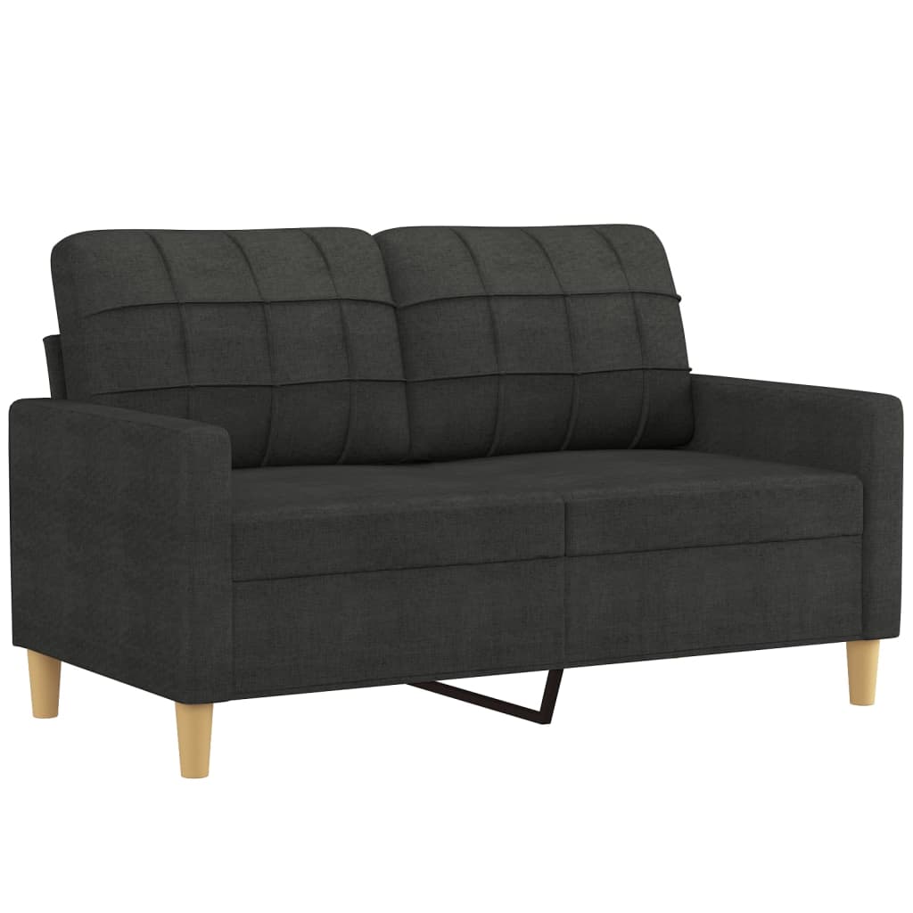 4-dijelni set sofa s jastucima crni od tkanine Crna
