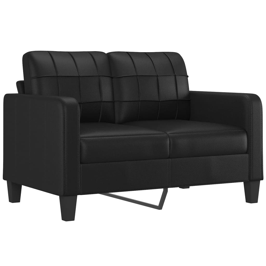 2-dijelni set sofa s jastucima crni od umjetne kože Crna