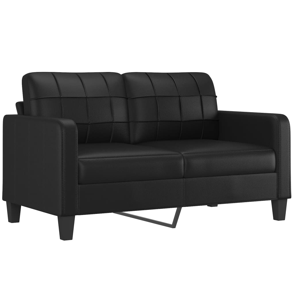 2-dijelni set sofa s jastucima crni od umjetne kože Crna