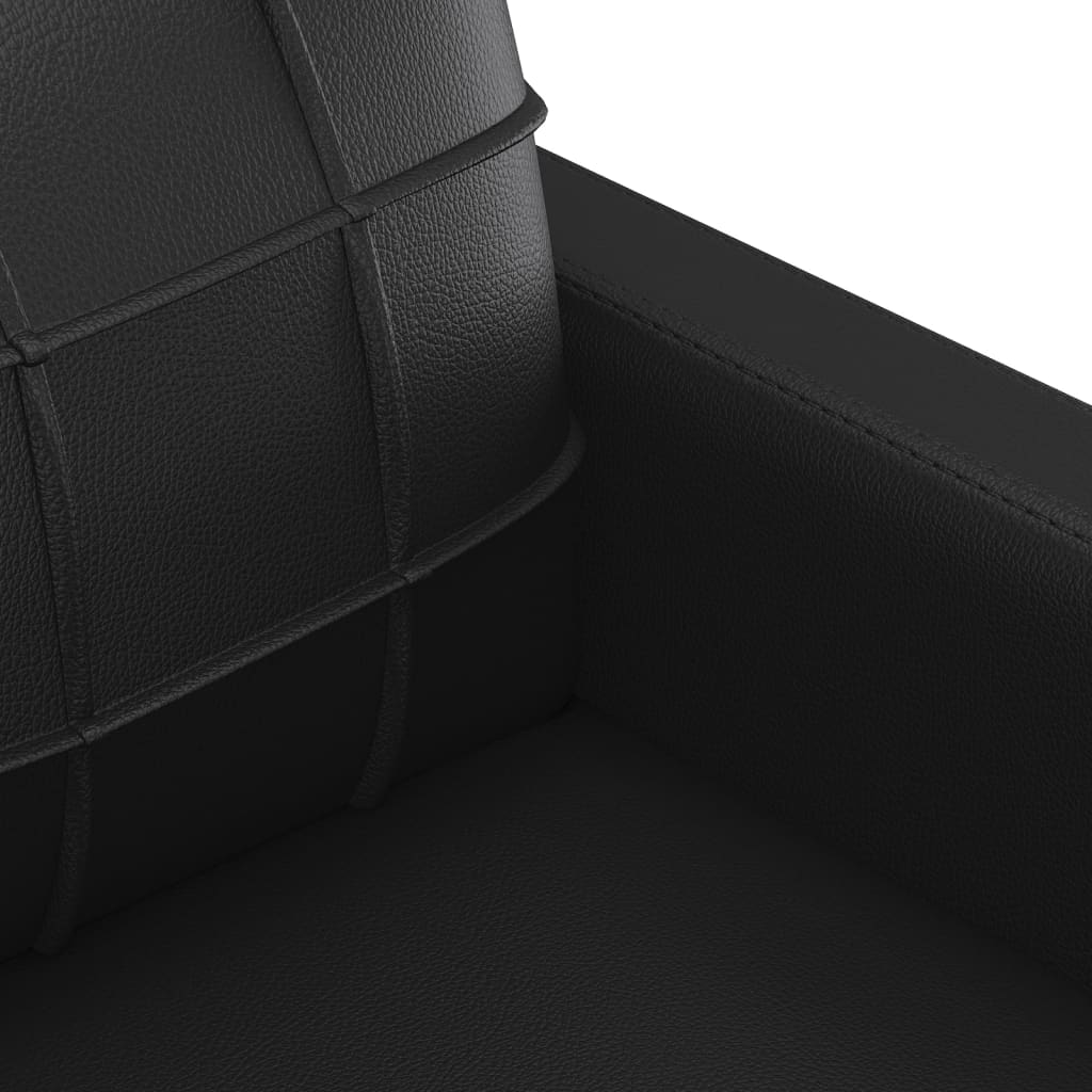 2-dijelni set sofa s jastucima crni od umjetne kože Crna