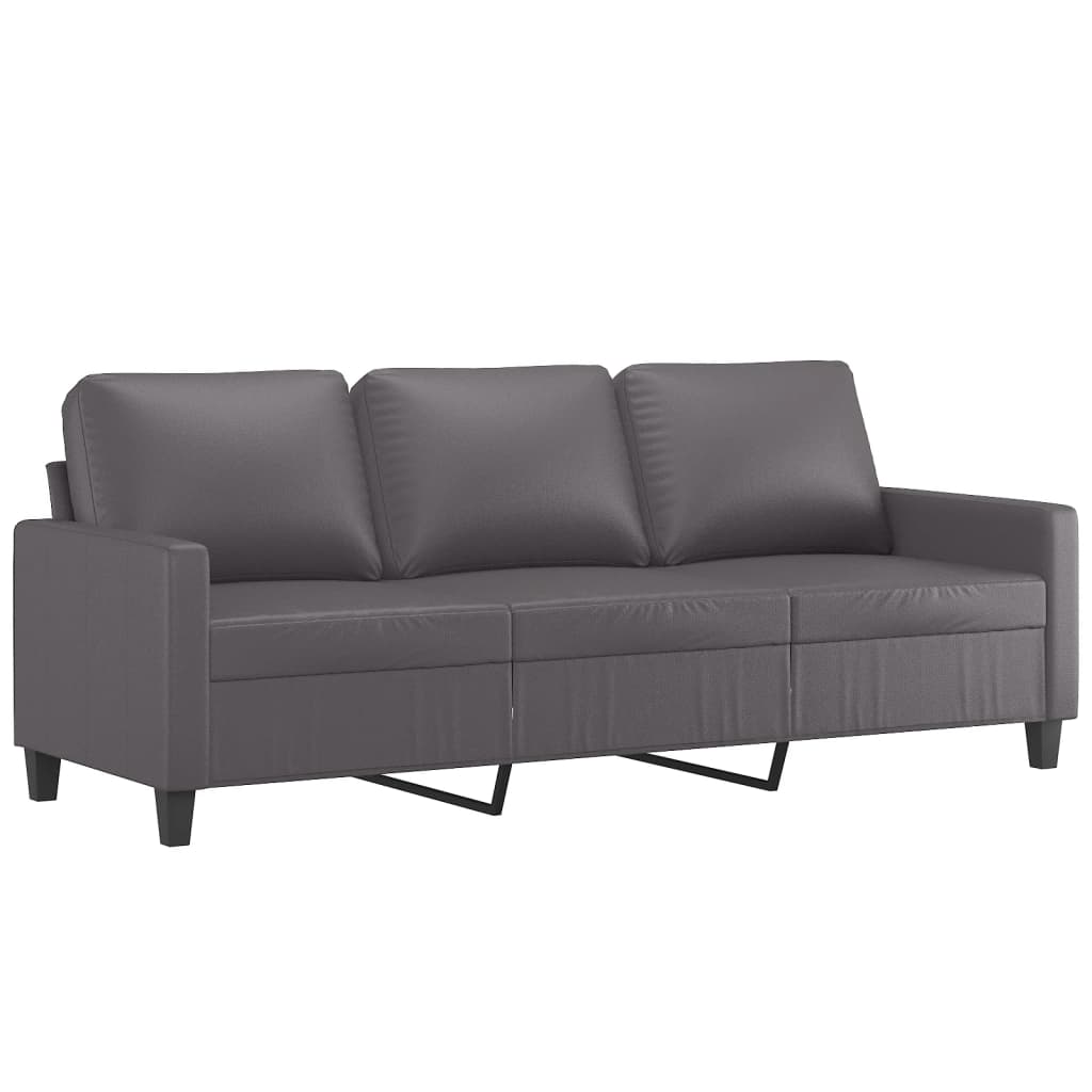 2-dijelni set sofa s jastucima sivi od umjetne kože Siva
