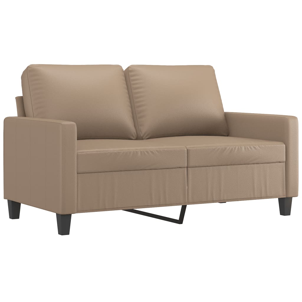 2-dijelni set sofa s jastucima boja cappuccina od umjetne kože Smeđa