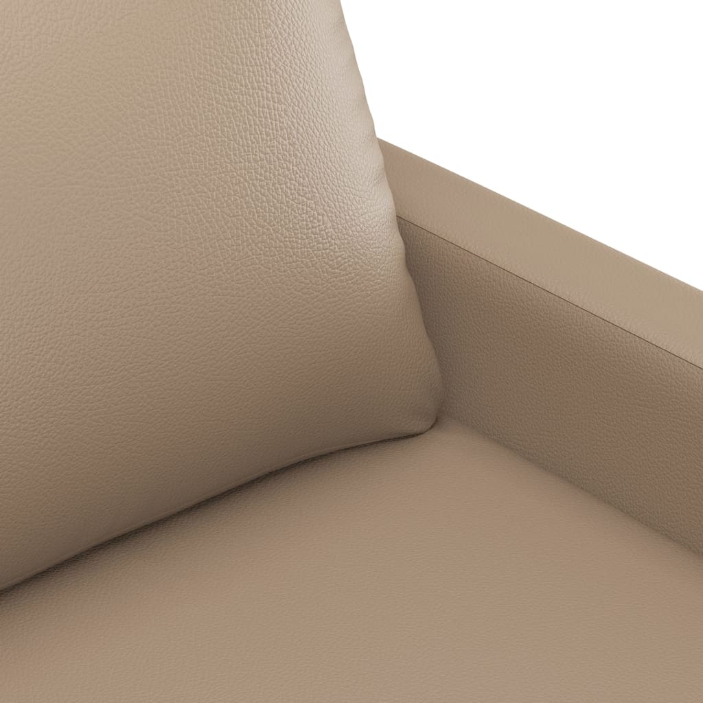 2-dijelni set sofa s jastucima boja cappuccina od umjetne kože Smeđa