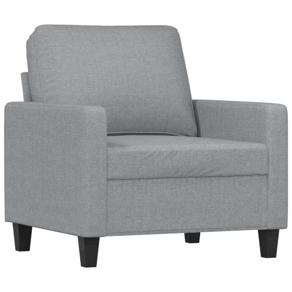 4-dijelni set sofa s jastucima svjetlosivi od tkanine Siva