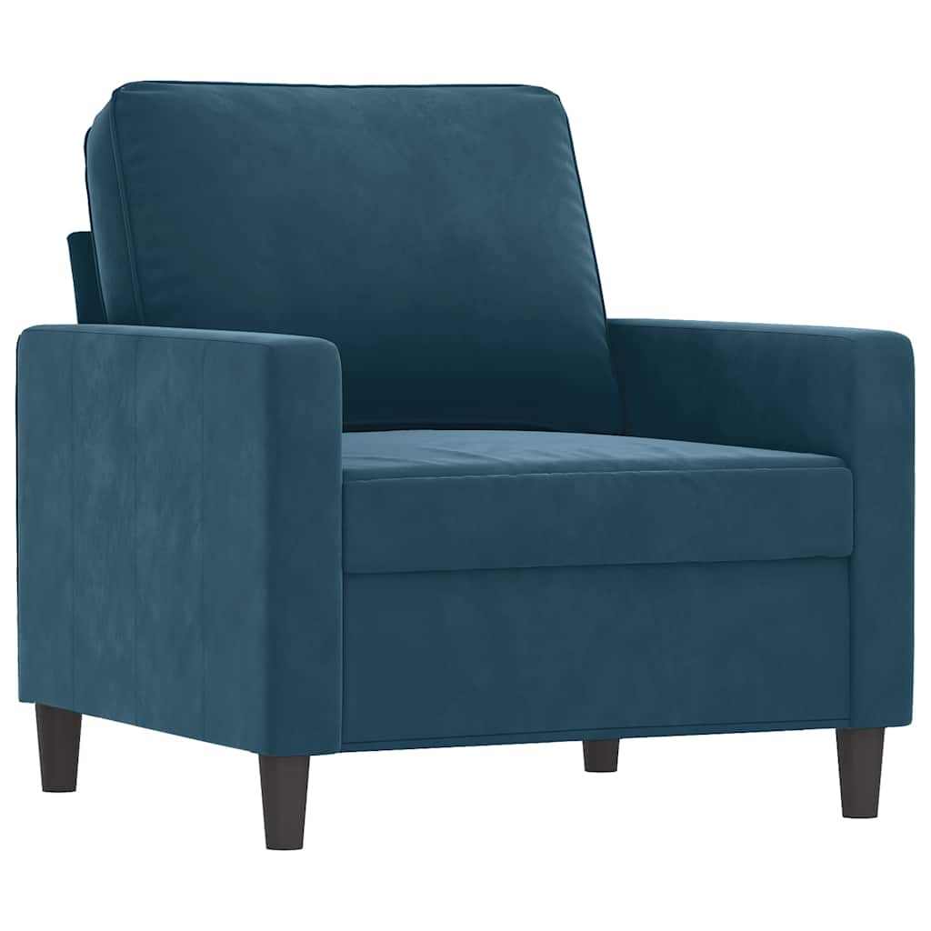 4-dijelni set sofa s jastucima plavi baršunasti Plava