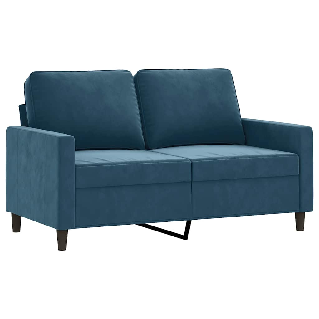 4-dijelni set sofa s jastucima plavi baršunasti Plava