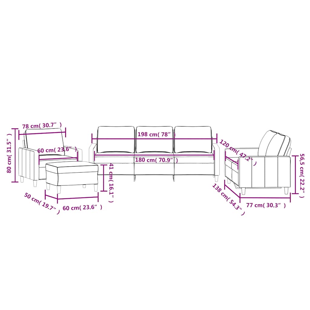 4-dijelni set sofa s jastucima plavi baršunasti Plava