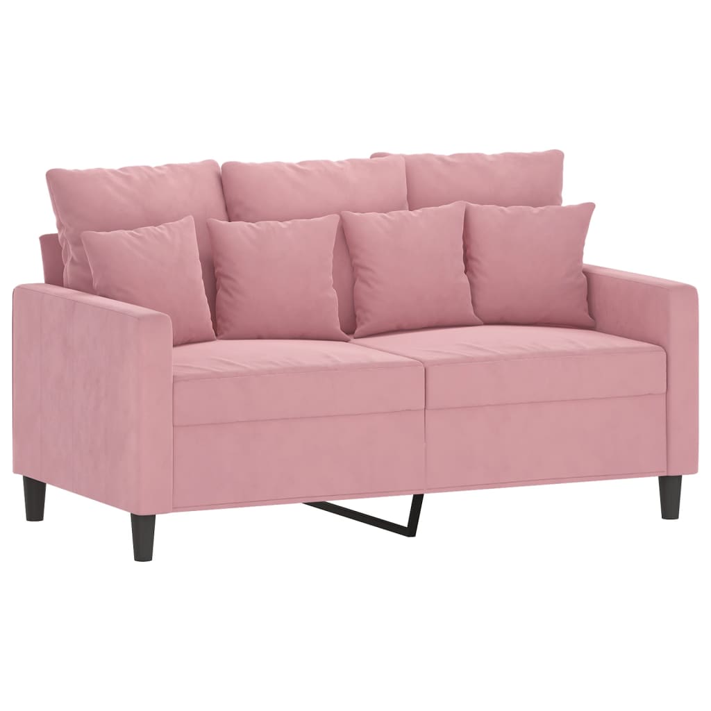 4-dijelni set sofa s jastucima ružičasti baršunasti