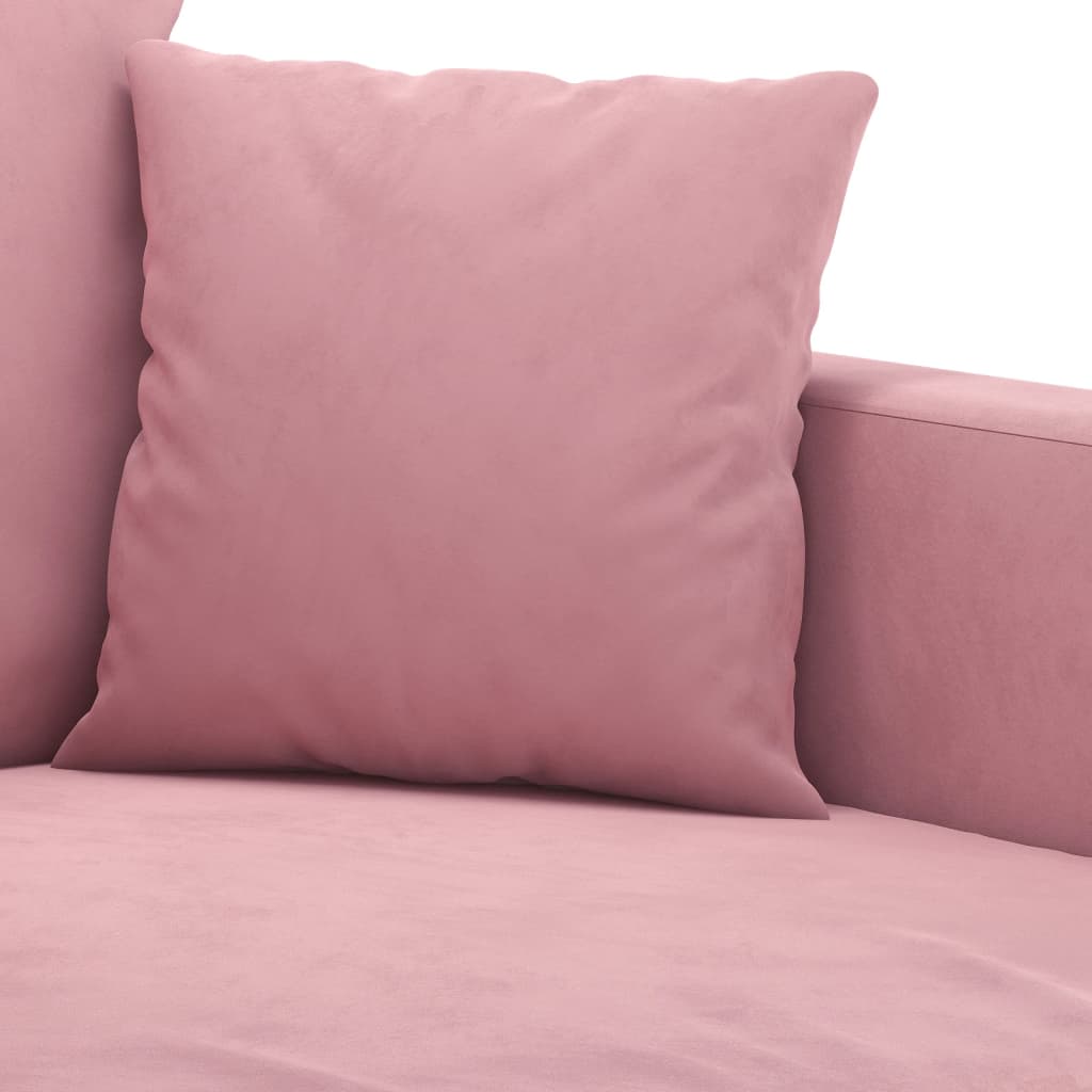 4-dijelni set sofa s jastucima ružičasti baršunasti
