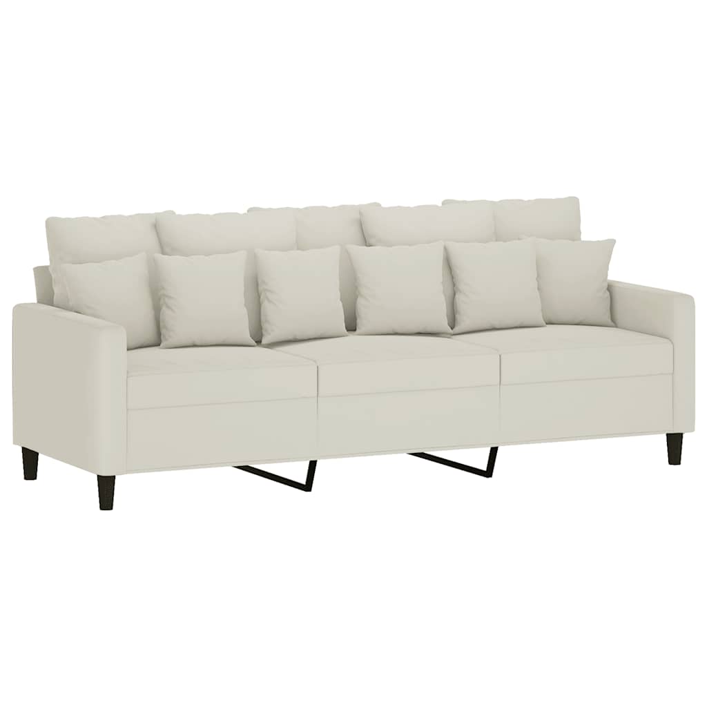 4-dijelni set sofa s jastucima krem baršunasti