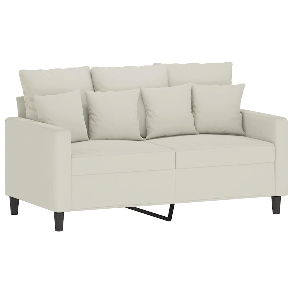 4-dijelni set sofa s jastucima krem baršunasti