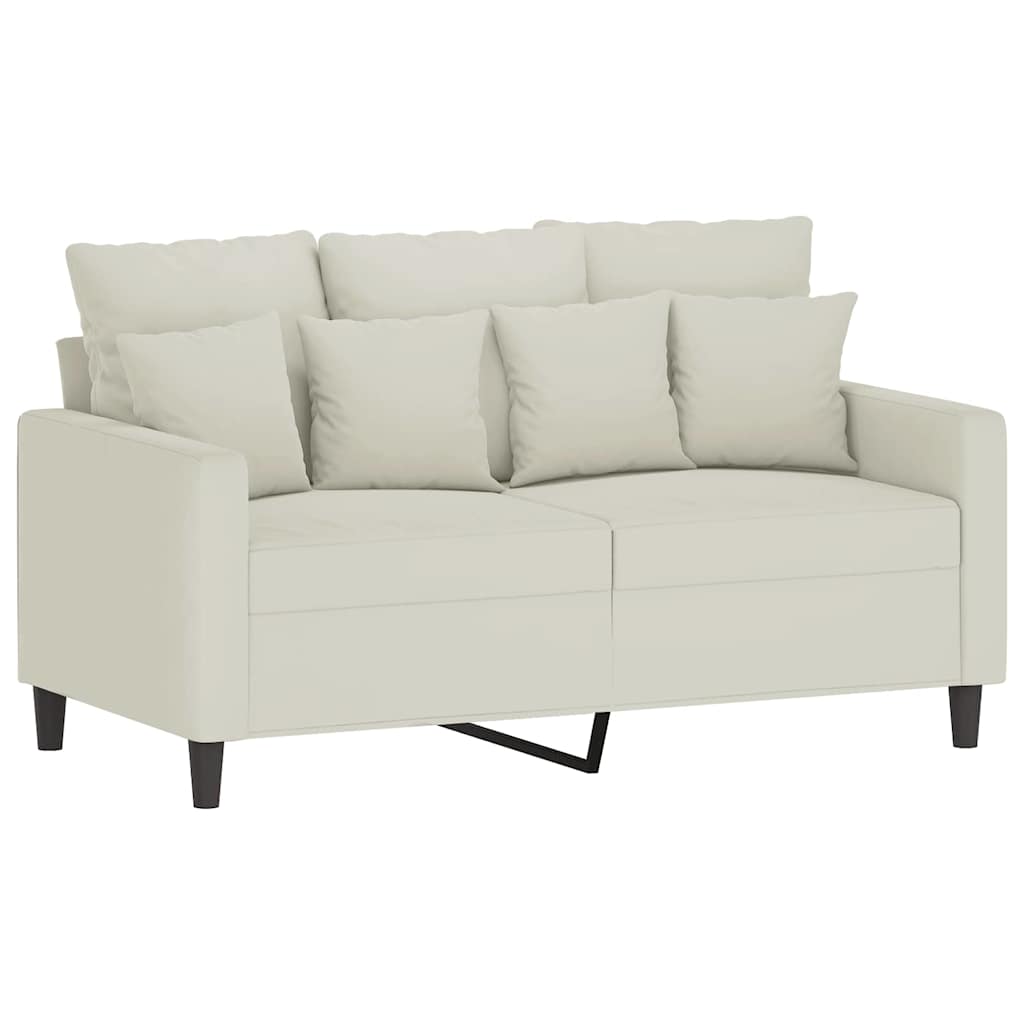 3-dijelni set sofa s jastucima krem baršunasti Krema