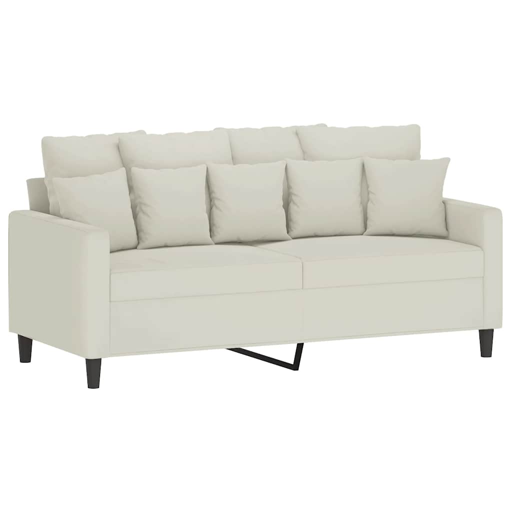 3-dijelni set sofa s jastucima krem baršunasti Krema