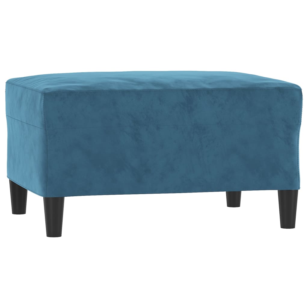 3-dijelni set sofa s jastucima plavi baršunasti Plava