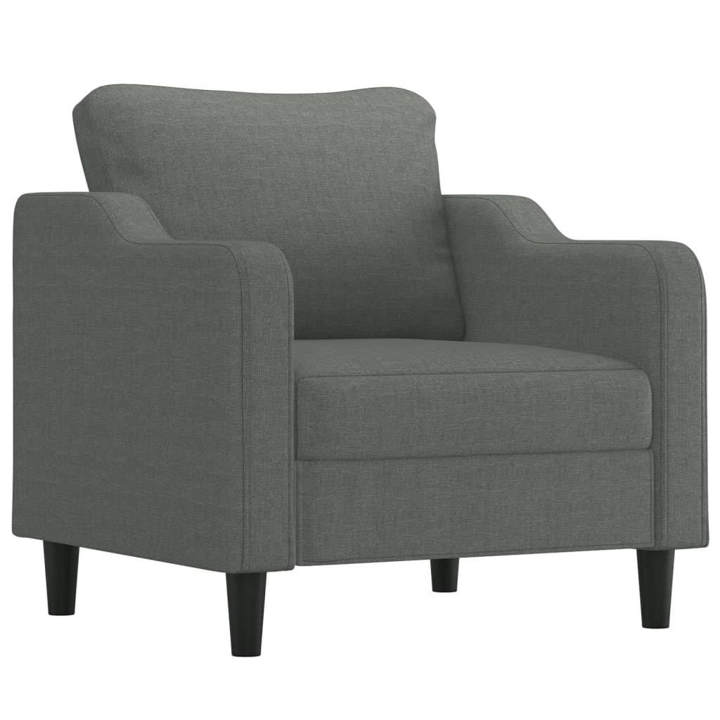 4-dijelni set sofa s jastucima tamnosivi od tkanine Siva