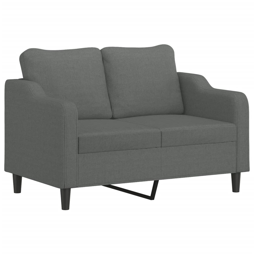 4-dijelni set sofa s jastucima tamnosivi od tkanine Siva