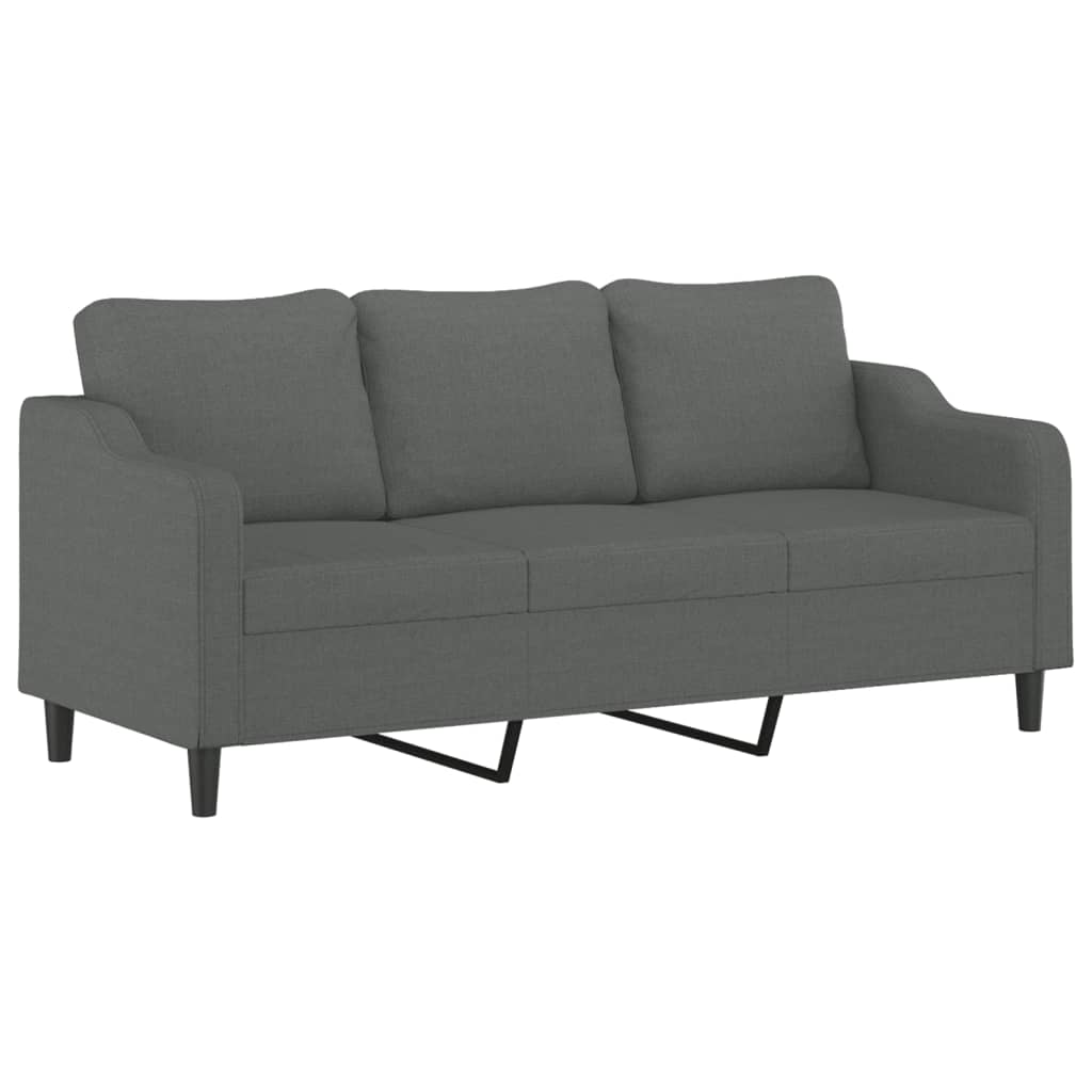 4-dijelni set sofa s jastucima tamnosivi od tkanine Siva