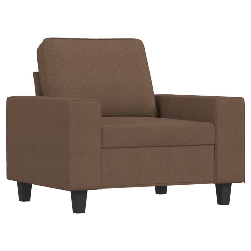 3-dijelni set sofa smeđi od tkanine