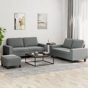 3-dijelni set sofa tamnosivi od tkanine Siva