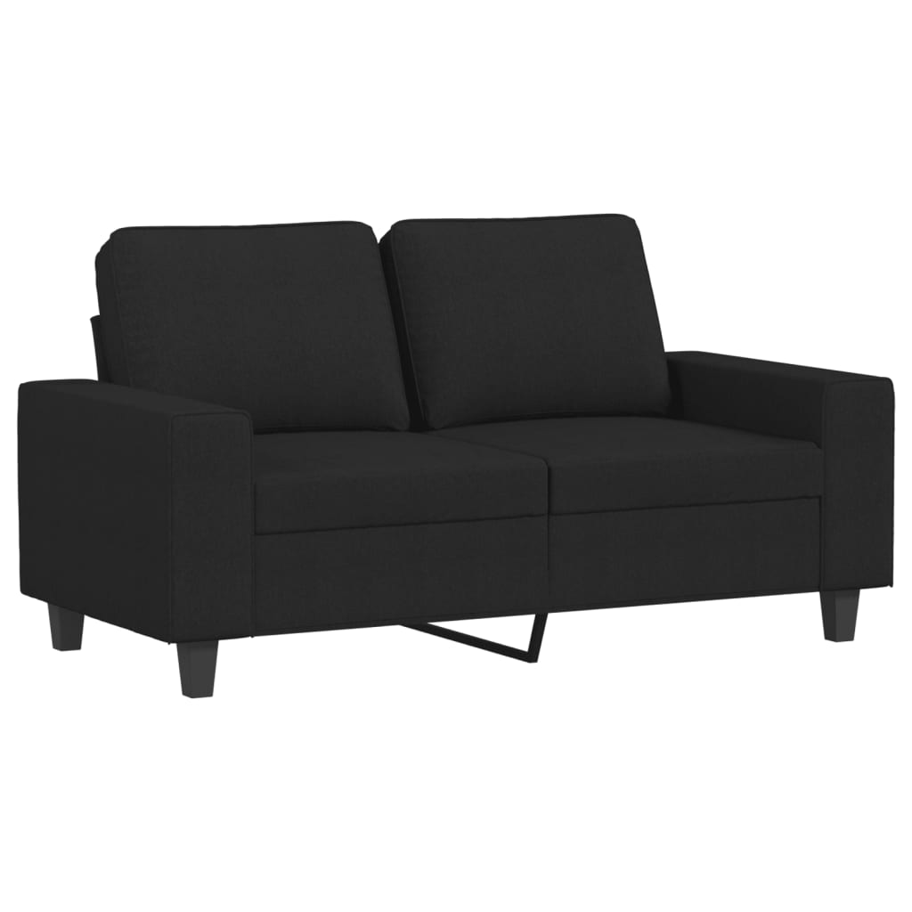 3-dijelni set sofa crni od tkanine Crna