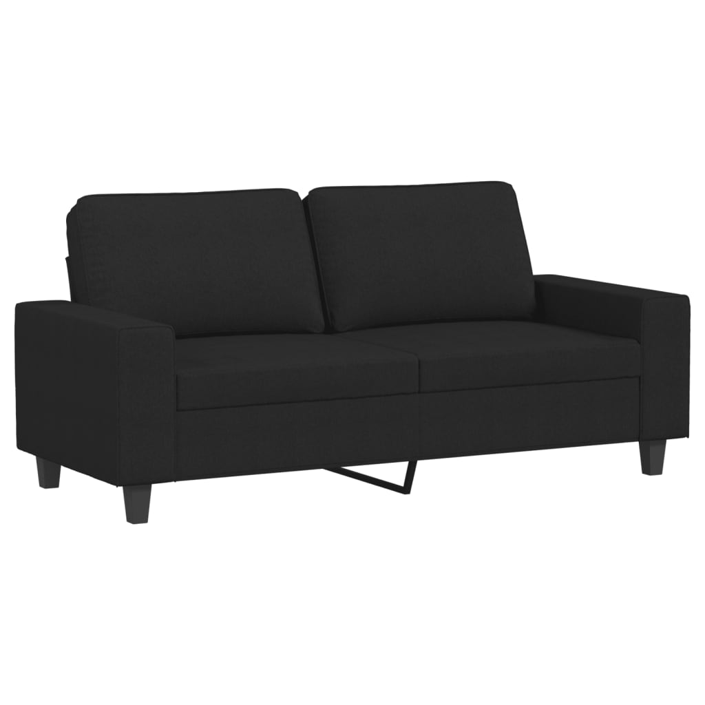3-dijelni set sofa crni od tkanine Crna