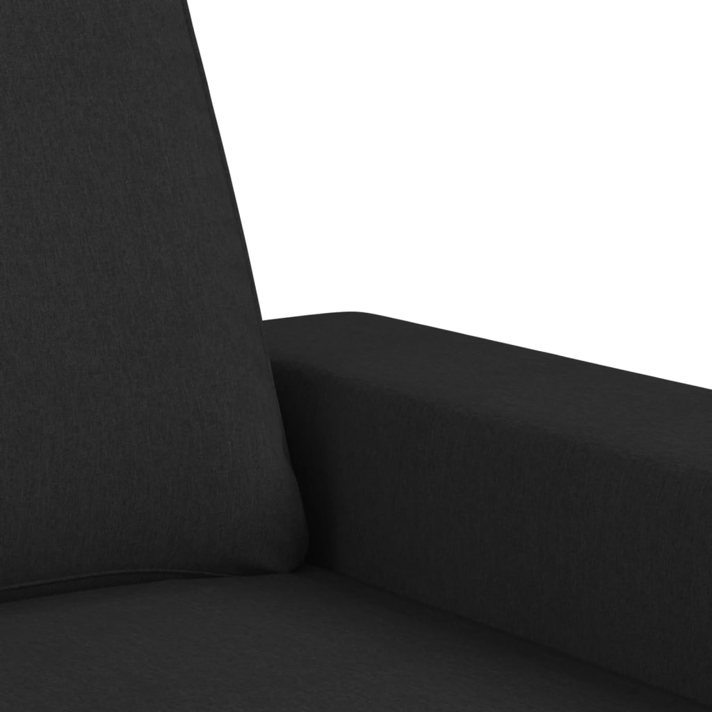 3-dijelni set sofa crni od tkanine Crna
