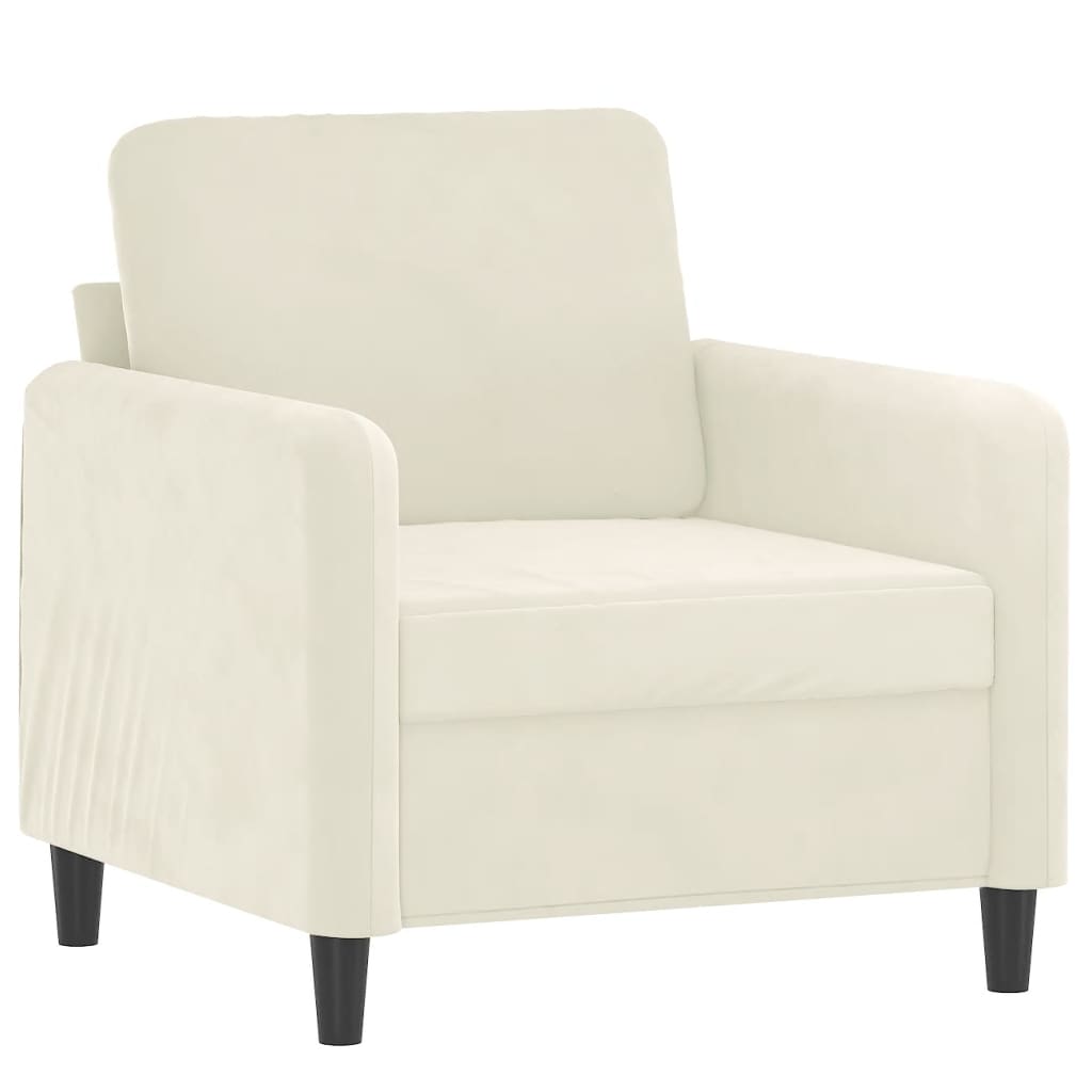 3-dijelni set sofa krem baršunasti Krema