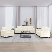 3-dijelni set sofa krem baršunasti Krema
