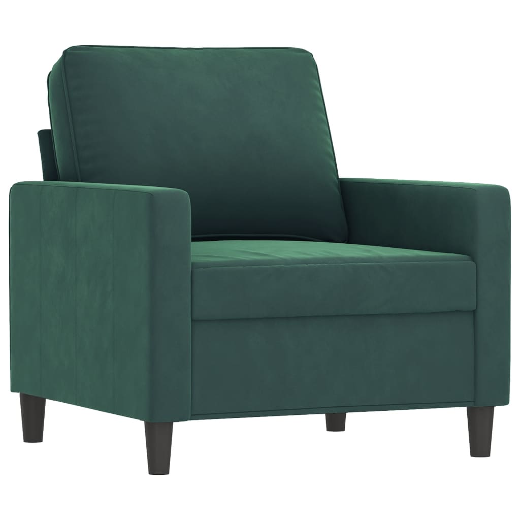 4-dijelni set sofa tamnozeleni baršunasti